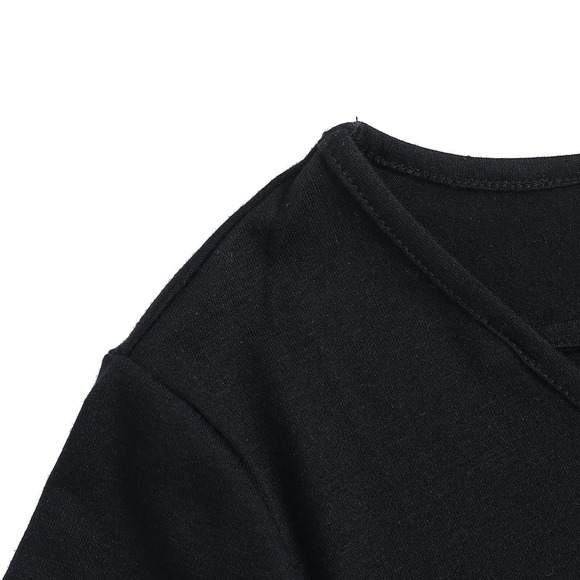 Women's Black Criss Cross V-Neck‎ T-Shirt Top – Size XL – Bin R - Picture 6 of 9